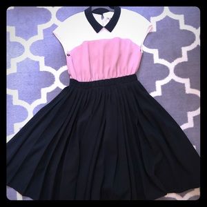 Kate Spade collar pink black and white dress